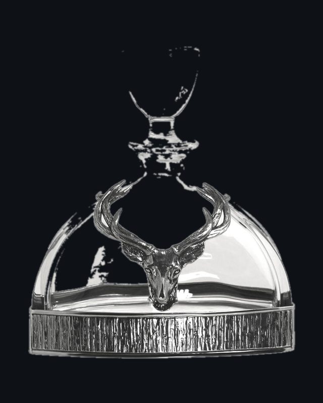 570ml Majestic Stag Crystal & Pewter Whisky Decanter