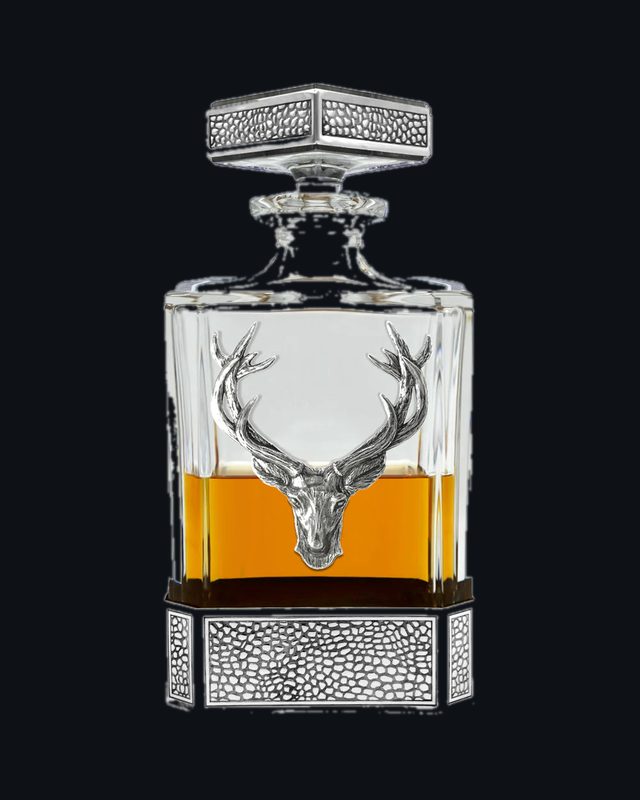 650ml Regal Stag Rectangular Pewter Decanter