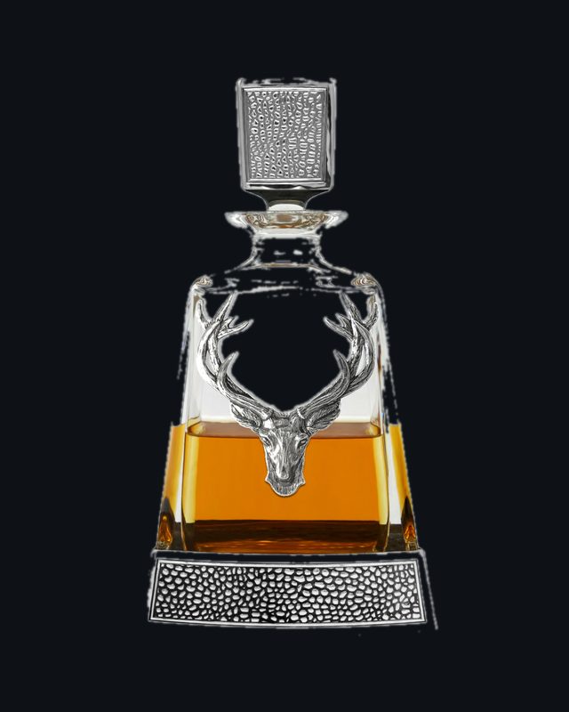 600ml Whisky, Wine & Spirit Regal Stag Medium Pewter Decanter
