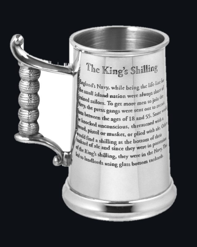1 Pint Heavy Style Pewter Kings Shilling Beer Mug Tankard - As Seen On TV