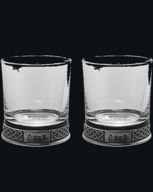 11oz Celtic Pewter Whisky Glass Tumbler Set of 2