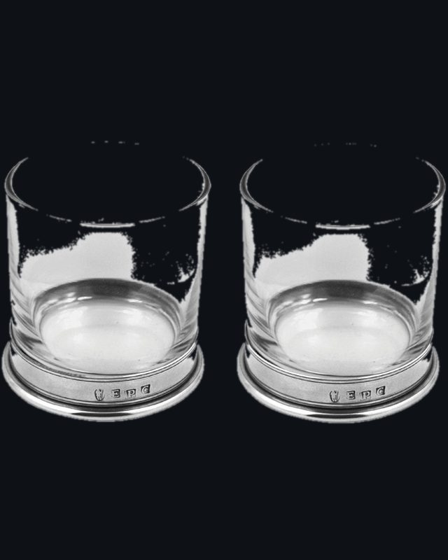 11oz Vogue Pewter Whisky Glass Tumbler Set of 2
