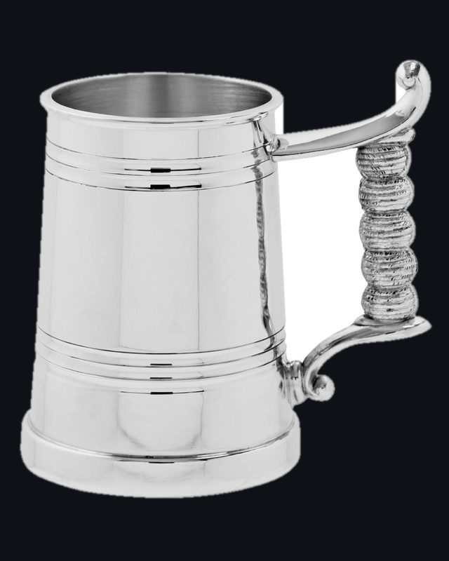 1 Pint Pewter Beer Mug Tankard With Rope Handle