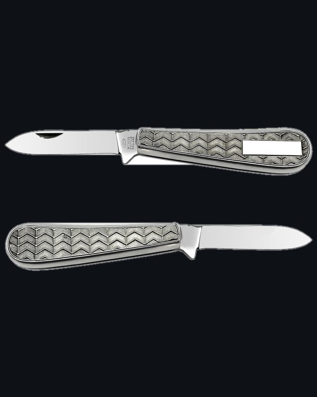 Engine Turned Spear Blade Pocket Knife
