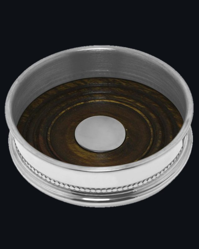 Luxury Pewter Wine Bottle Coaster with Wooden Insert