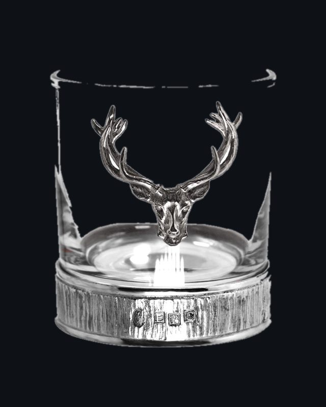 11oz Majestic Stag Head Pewter Whisky Glass Tumbler