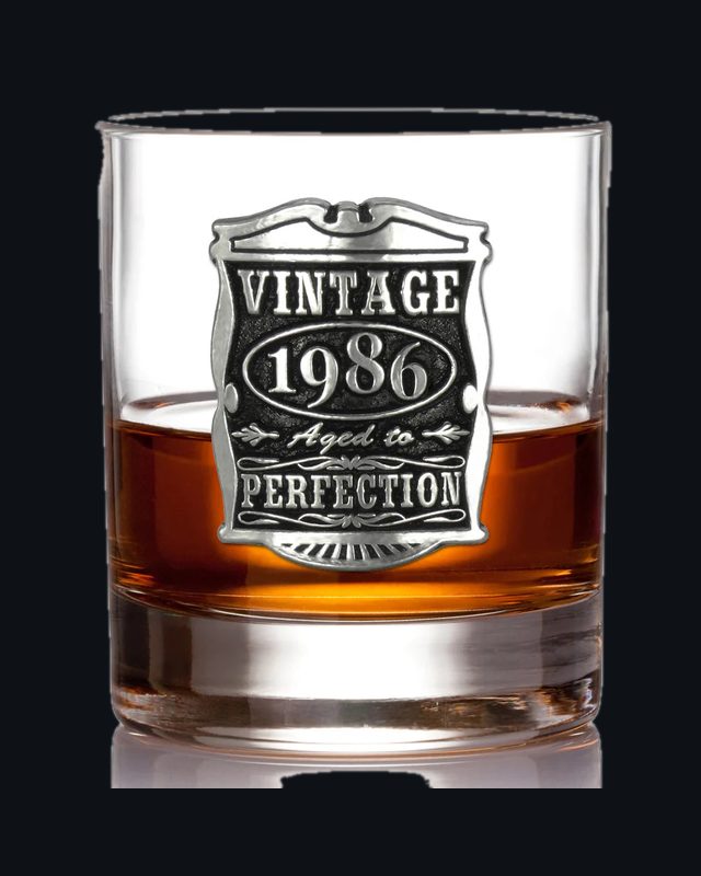 40th Birthday or Anniversary Gift 1986 Vintage Years Pewter Whisky Glass Tumbler