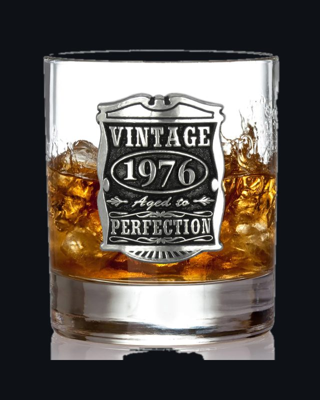 50th Birthday or Anniversary Gift 1976 Vintage Years Pewter Whisky Glass Tumbler