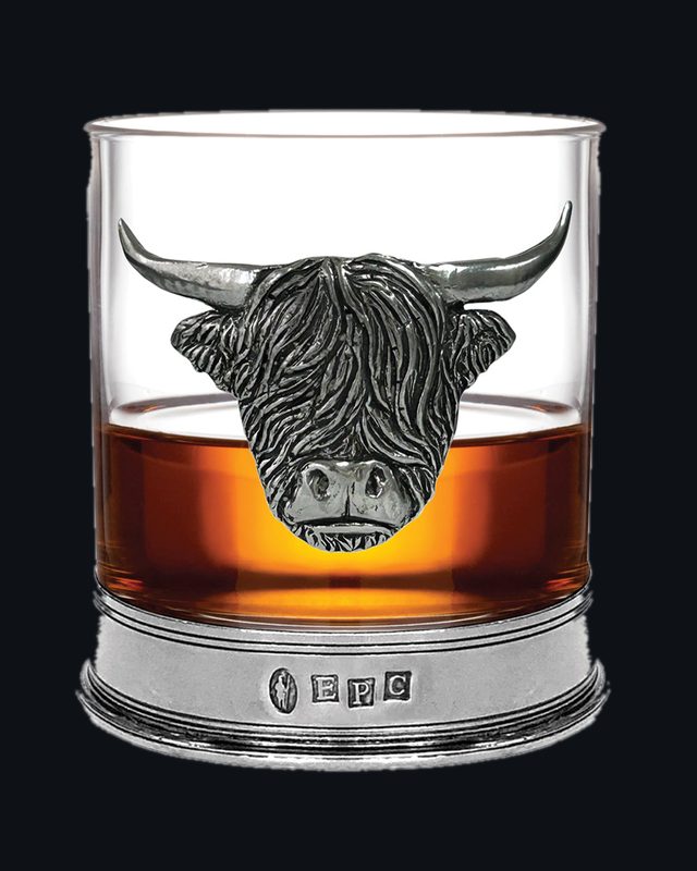 11oz Highland Cow Pewter Whisky Glass Tumbler