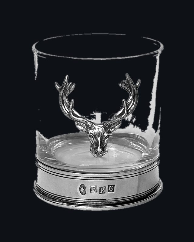 11oz Stag Head Pewter Whisky Glass Tumbler