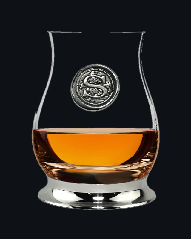 The Glencairn Whisky Mixer Glass with Pewter Monogram Initial 350ml