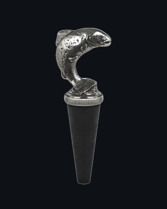 Leaping Trout Pewter Wine Bottle Stopper