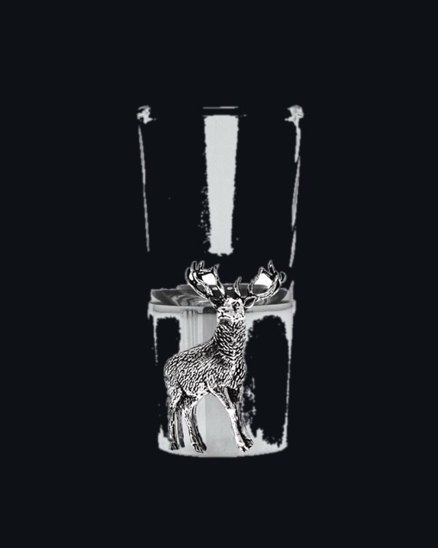 Pewter Shot Glass With Stag Badge